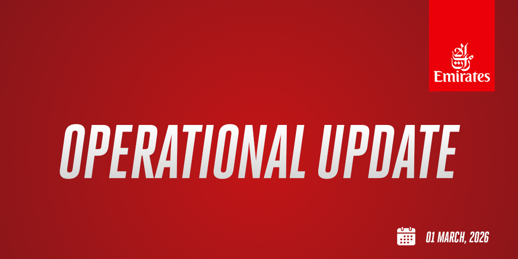 Emirates Suspends Flights Until 15:00 UAE Time on 2 March Amid Airspace Closures